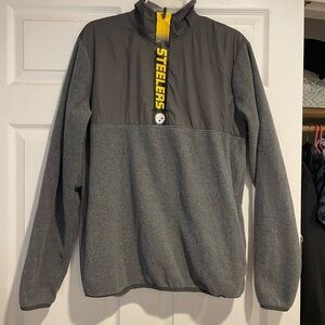 Pittsburgh Steelers quarter zip up fleece sweatshirt Adult size M